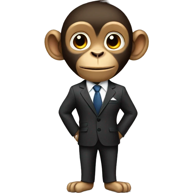 a normal monkey wearing a suit  emoji