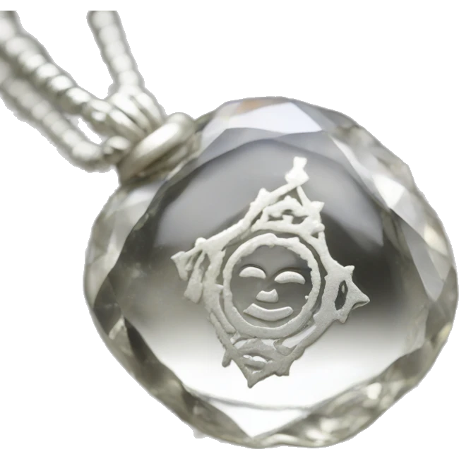 Blessing Crystal Amulet with silver emoji
