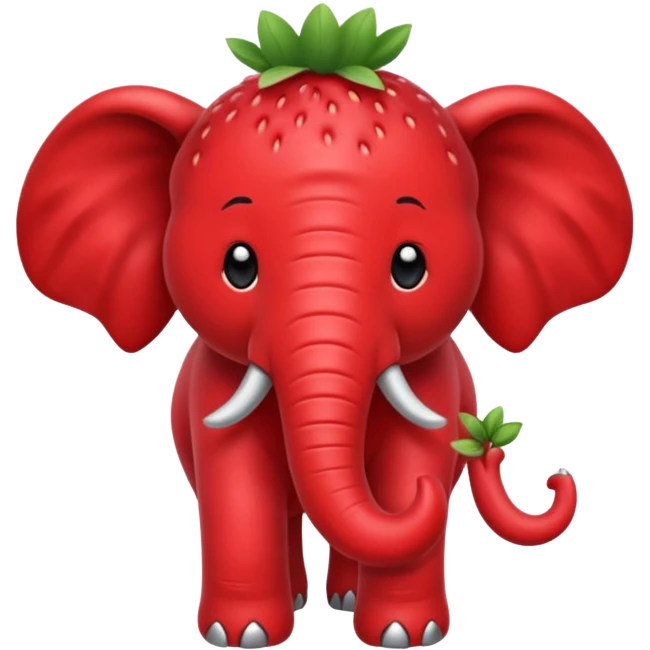 Hazme un elefante con piel de fresa emoji