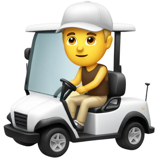 White guy driving golf cart emoji