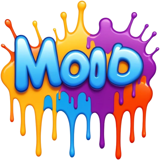 Graffiti the word mod with drippy paint  emoji