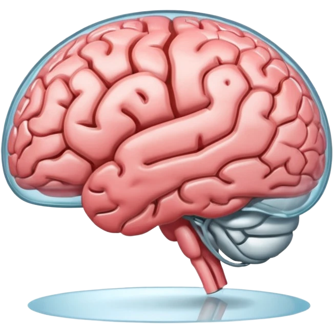 Transparent glass texture brain emoji