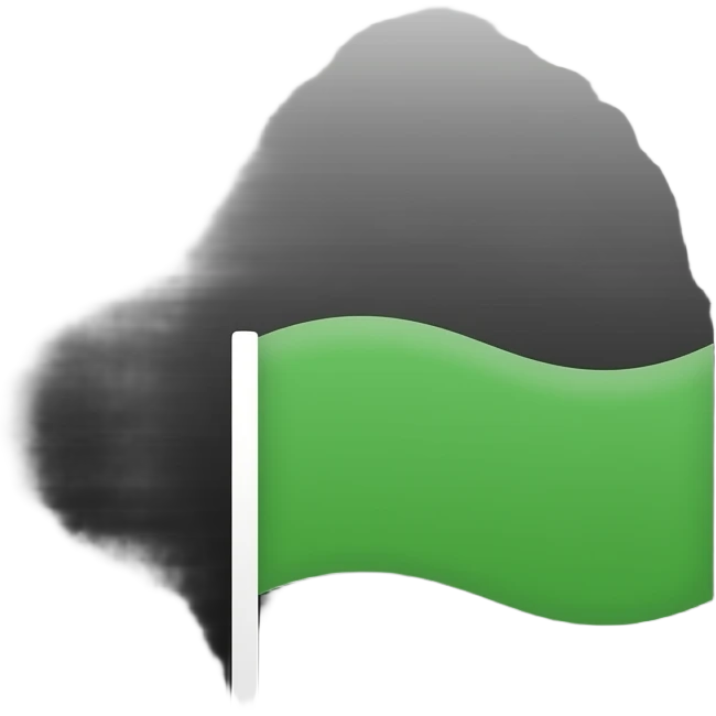 Cuadrado negro con una palomita verde en el centro de este emoji