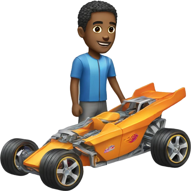 Guy with hot wheels  emoji