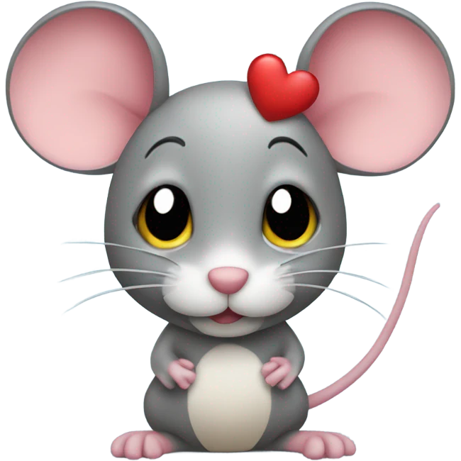 Mouse with hearts emoji