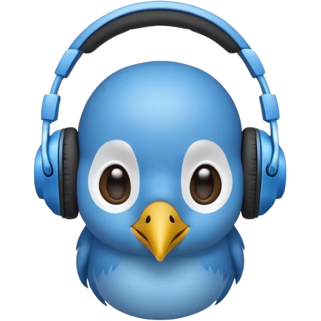 blue kiwi bird ai agent with headphone emoji