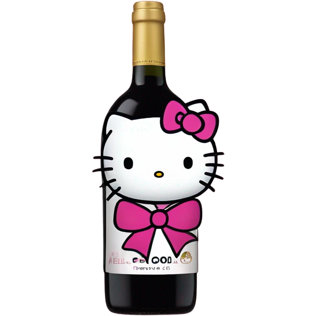 Hello kitty wine emoji
