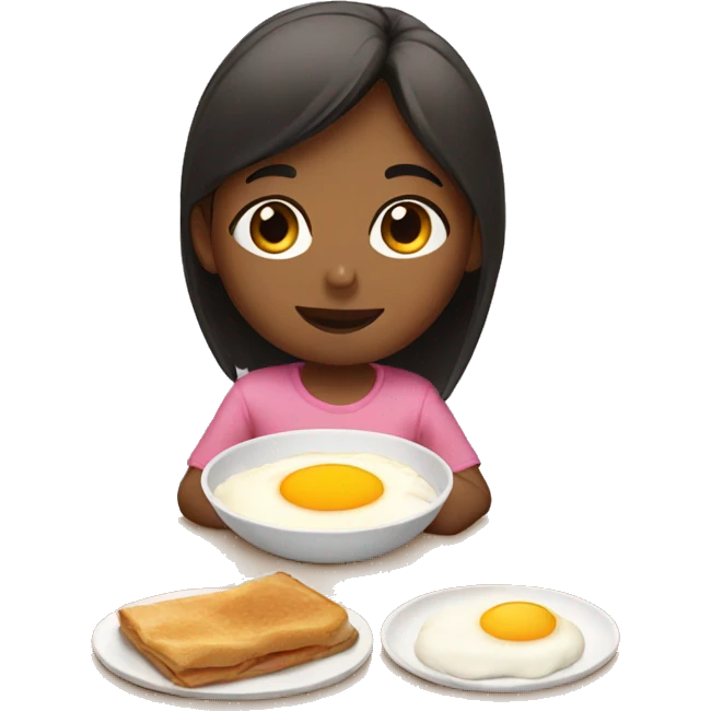 Girl eating breakfast emoji