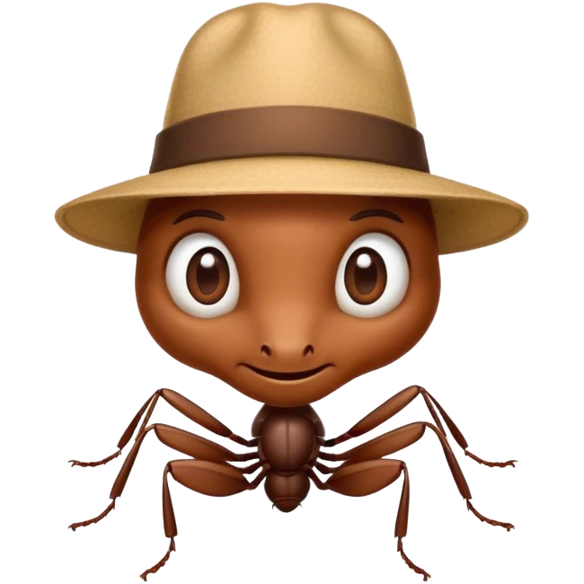 Ant with a hat emoji