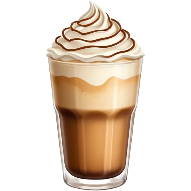 Dalgona coffee with whipped coffee topping in glass emoji