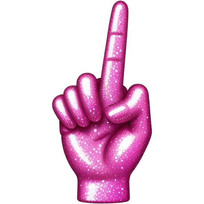 sparkly pink middle finger  emoji