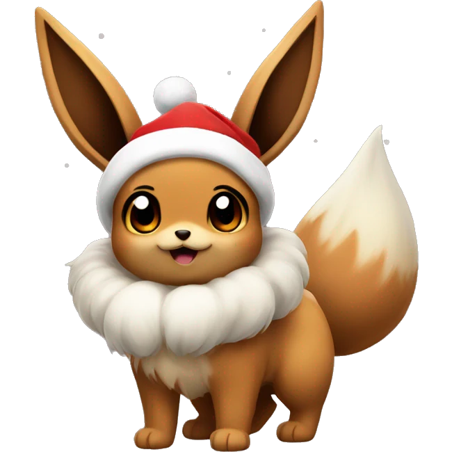 Cute christmas Eevee emoji