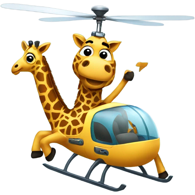 giraffe dancing in helicopter  emoji