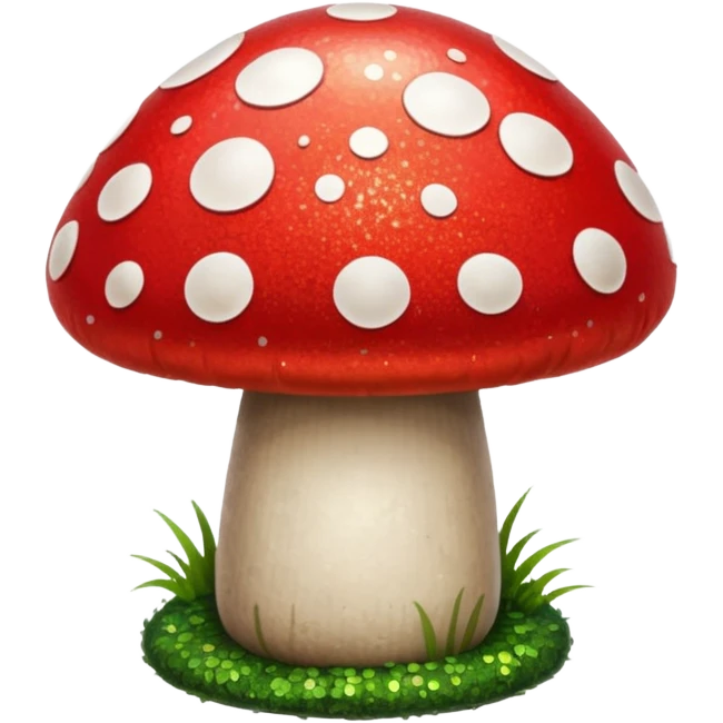 red glitter mushroom emoji