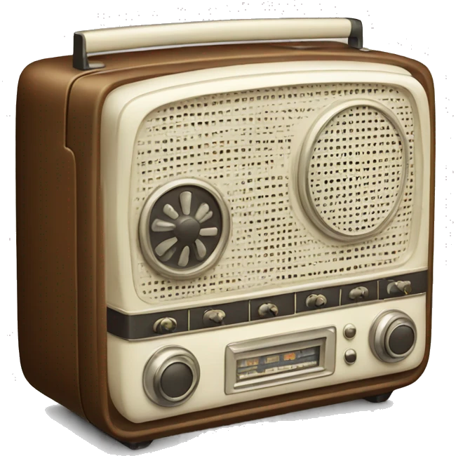 white vintage radio receiver emoji