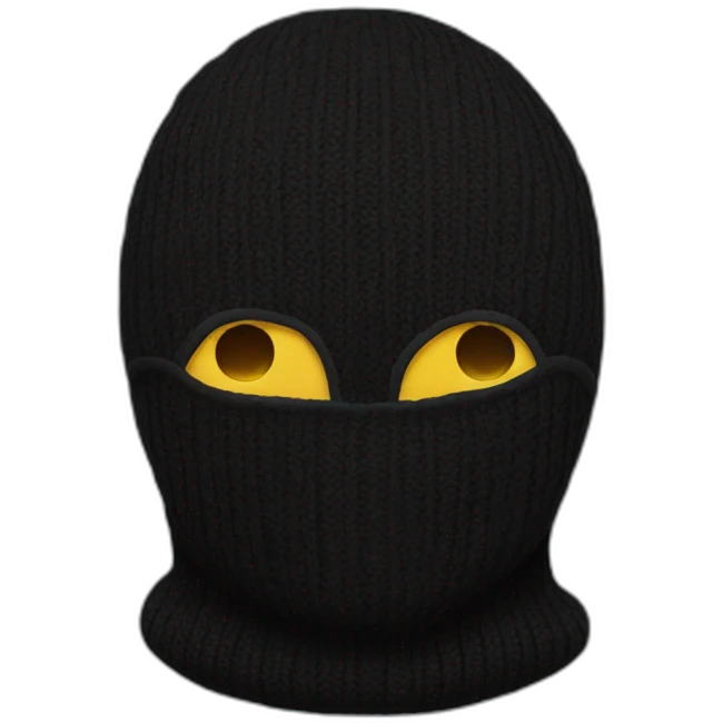 a black wool balaclava emoji