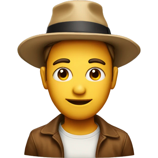  innocent face, with huge hat emoji