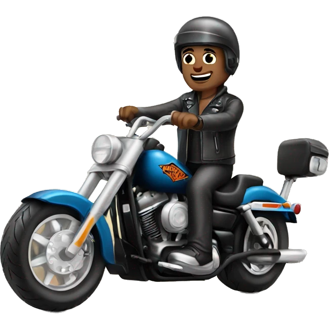 Biker on a Harley Davidson emoji