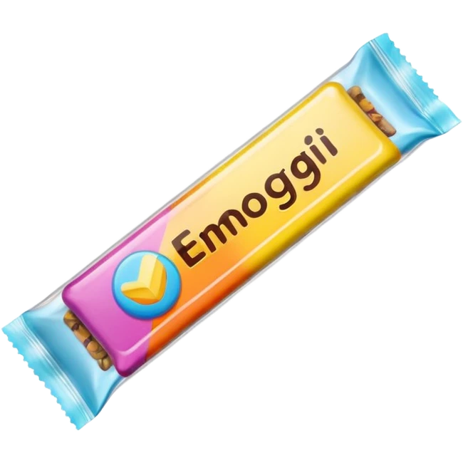 Create an emoji of an energy bar that you can eat, with plastic packaging. emoji