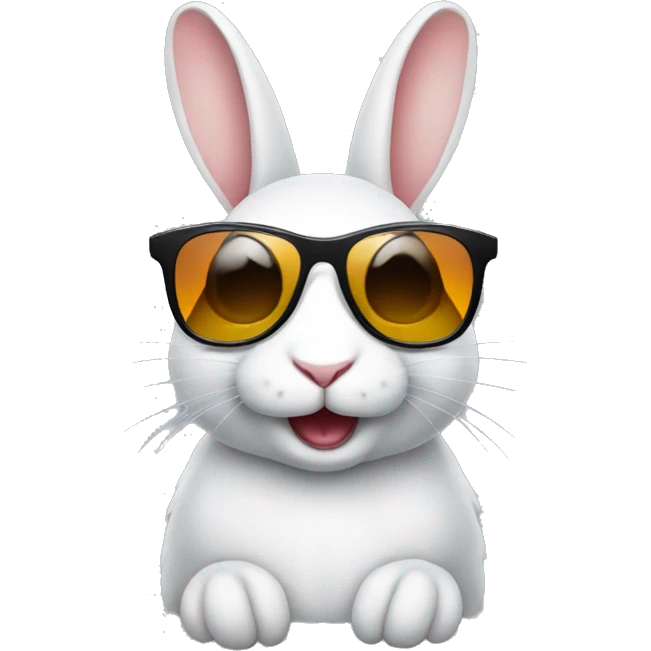 Rabbit smiling with sunglasses emoji