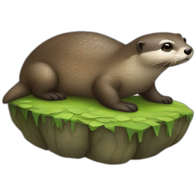 Loutre sur une tortue emoji