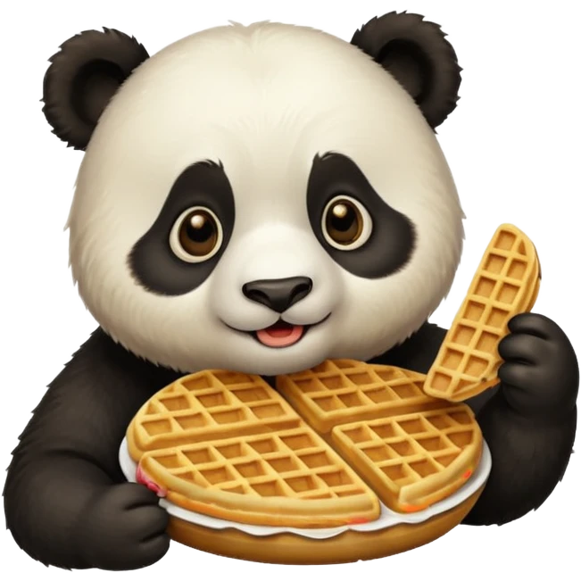panda eating waffles emoji