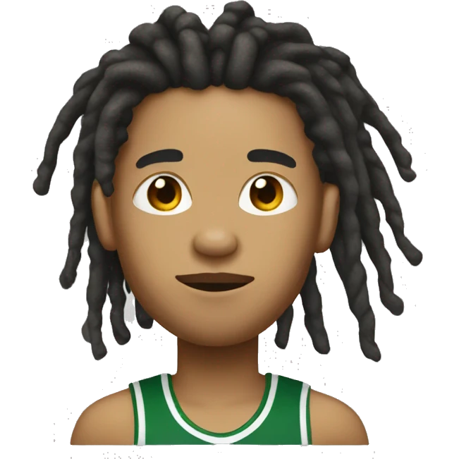 Light skin with dreads and a basketball  emoji