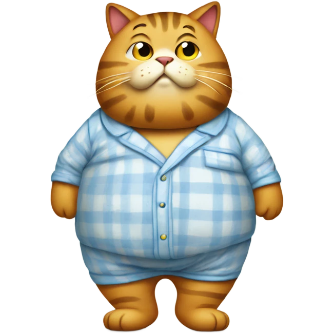 Fat cat in pajamas  emoji