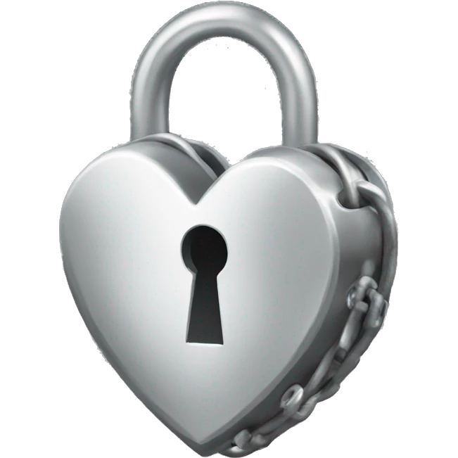 Silver Heart  lock  emoji