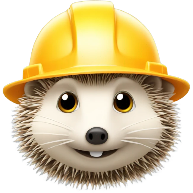 Hedgehog wearing a construction hat emoji