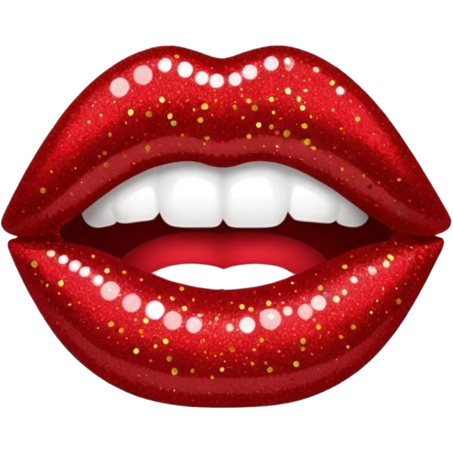 red glitter lipstick emoji