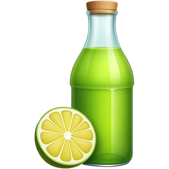 Bottle green lemon juice emoji