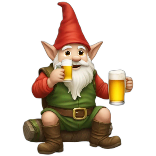 gnome drinking beer emoji