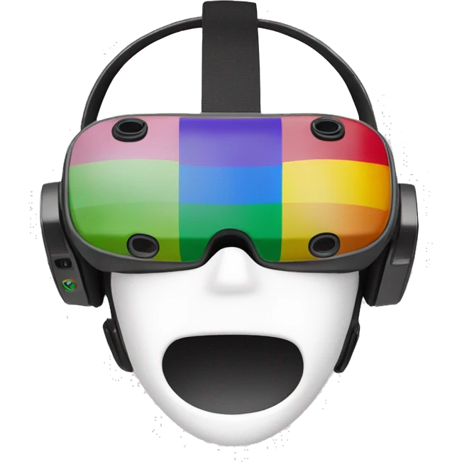 A VR headset with white background and pride flag colors, vr headset only emoji