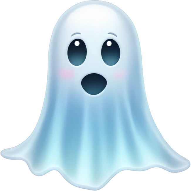 A ghost with white hearts  emoji