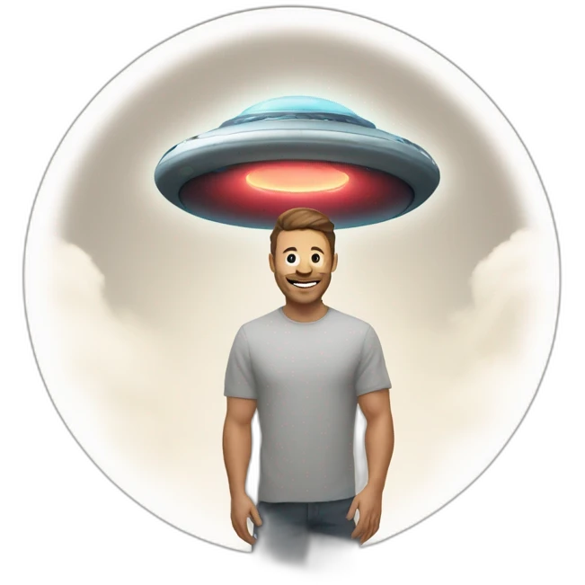 Man beamed up by a UFO  emoji