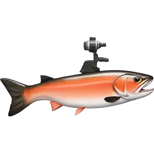 Salmon with a gun emoji