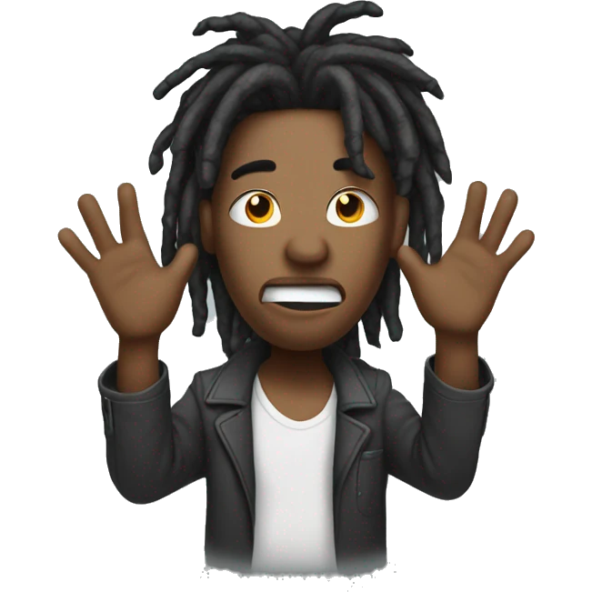 Dread head with hands up emoji