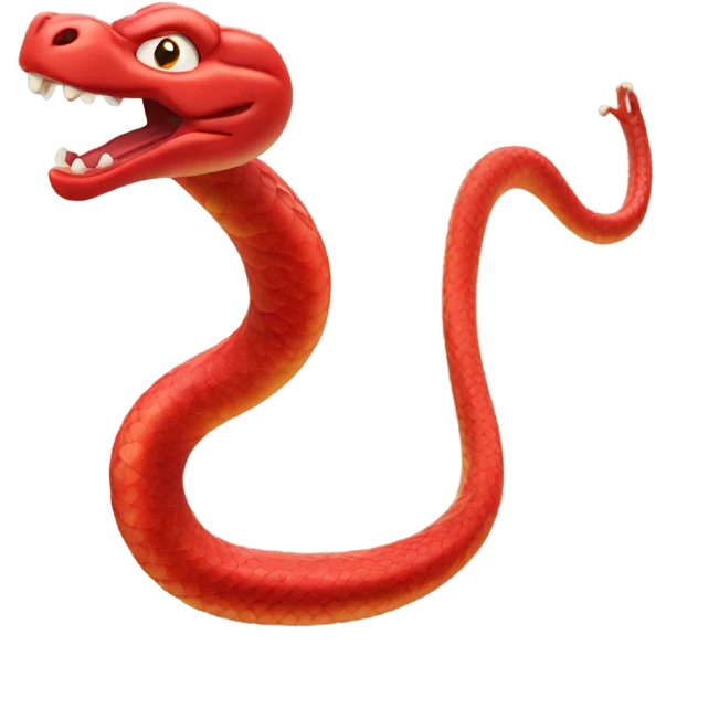 A red Chinese snake with thumbs up emoji