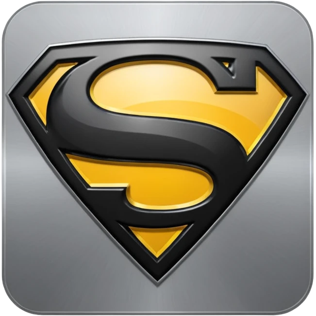 Superman Symbol Man of Steel black emoji