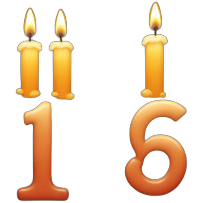 Number 16 candle emoji
