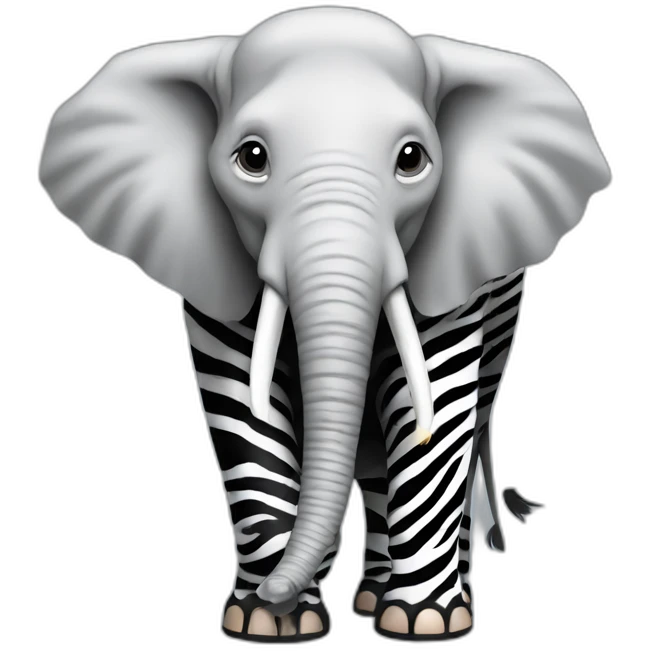 Elephant sneezed and blew the zebras stripes off emoji