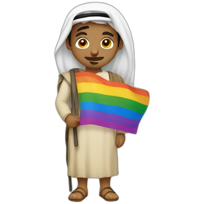 Arab with gay flag emoji