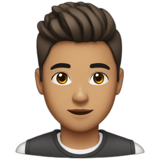 A boy with taper fade,straight hair,brown skin,asia,Dark eyebrow and smoking cigrat emoji