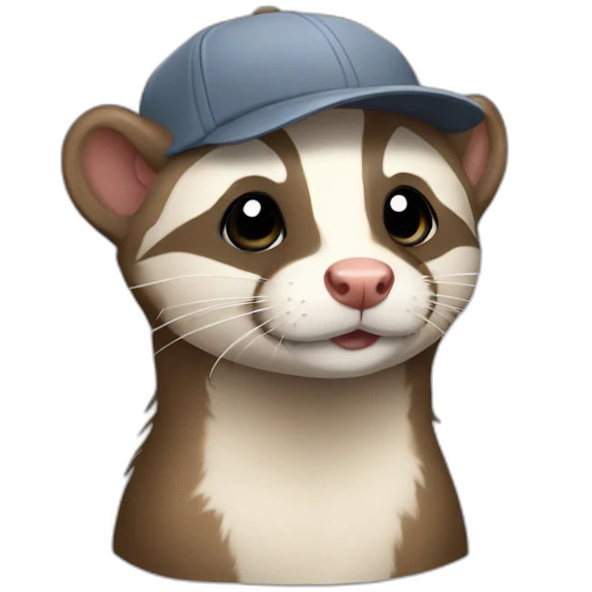 Ferret with backwards cap  emoji