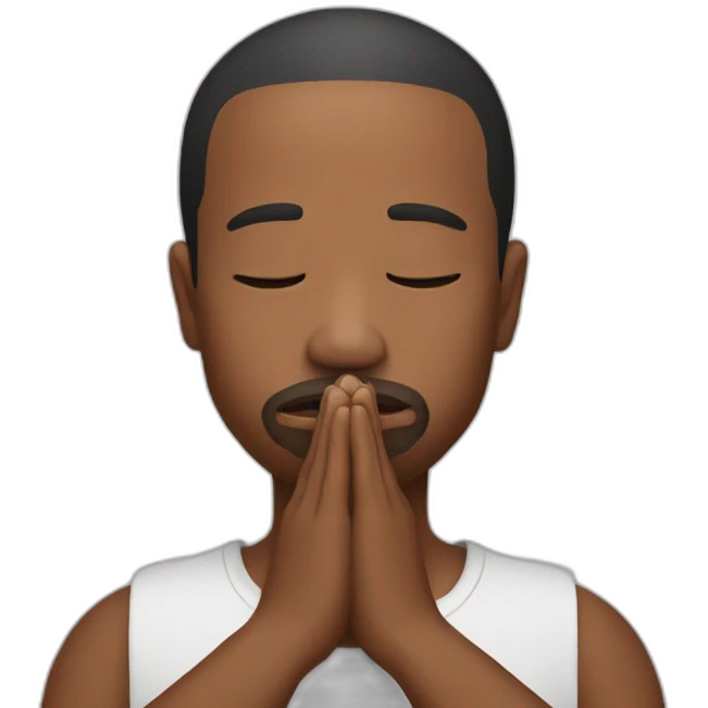 Lip bite prayer emoji