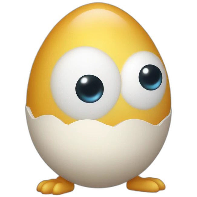 egg with two eyes, two arms, and two legs (standing, io17, facing forward) emoji