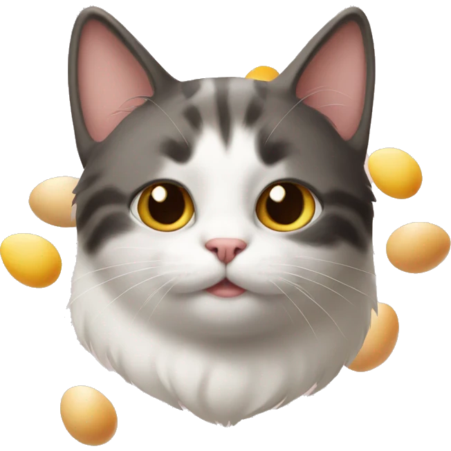 Cat and eggs emoji