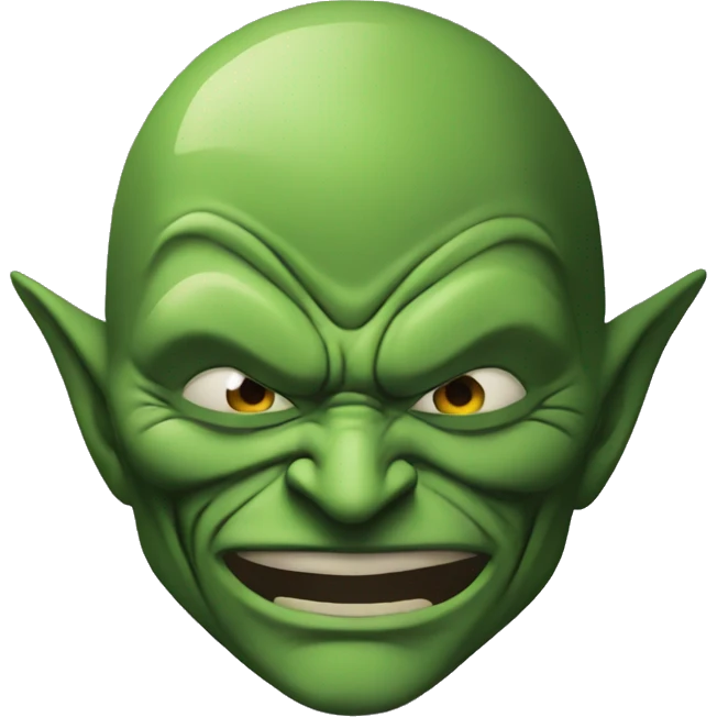 Green goblin mask whispering emoji