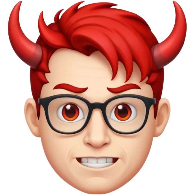 nerd face with devil horns emoji